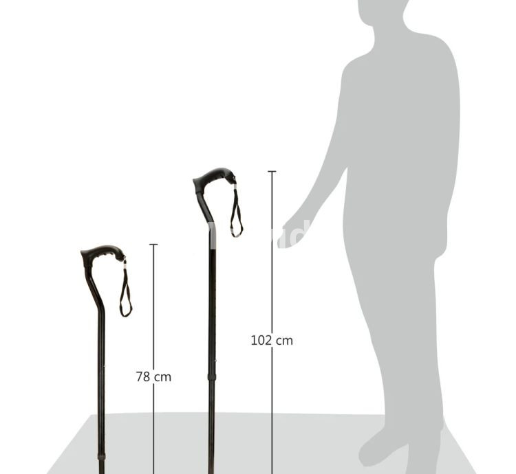 ELKO EL-810PC Adjustable Walking Stick – Single Leg Aluminium Cane with Ergonomic Handle