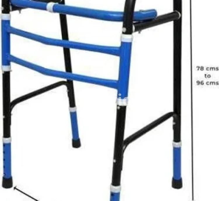 Roston Foldable Walker – Lightweight Adjustable Steel Walking Frame for Seniors