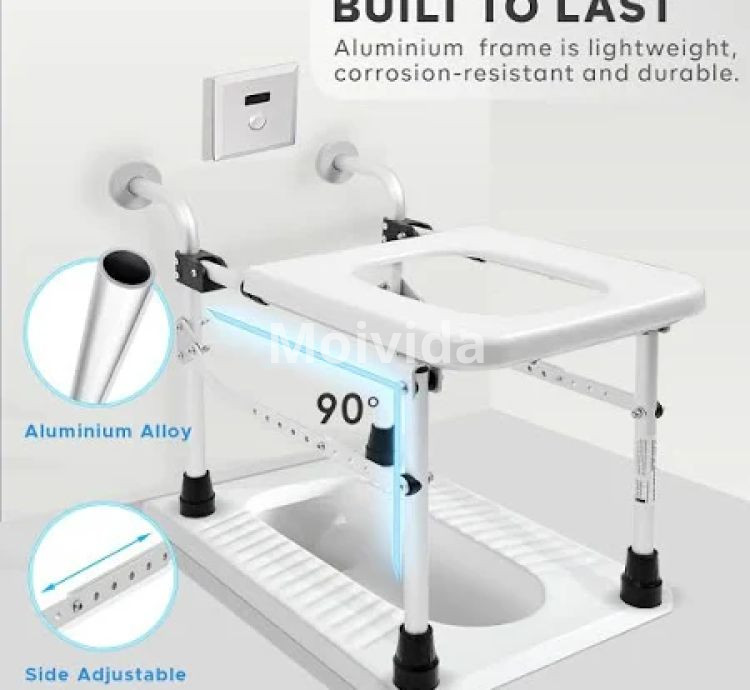 KosmoCare RMU129 Wall-Mounted Commode Stool Adjustable Safety Chair