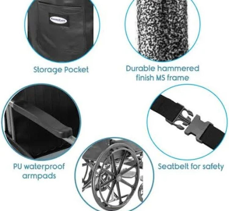 KosmoCare Pride Self-Propelling Commode Wheelchair with Detachable Seat