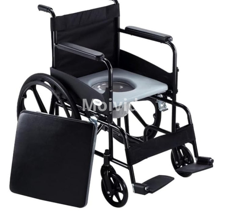 Fidelis Lightweight Foldable Commode Wheelchair Manual Chair with Brakes