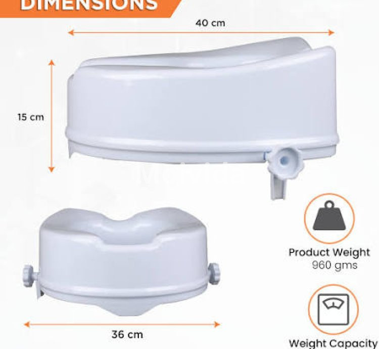 Vissco Comfort Commode Elevated Seat Portable Toilet Raiser Multi-Height