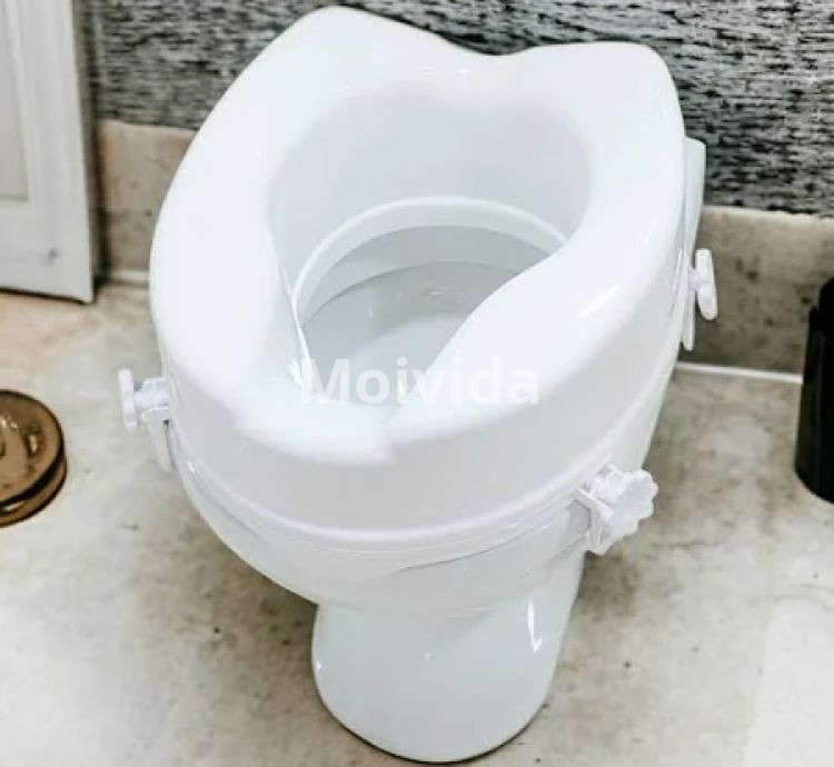 VEAYVA Raised Toilet Seat 6-Inch Commode Raiser with Safety Clips