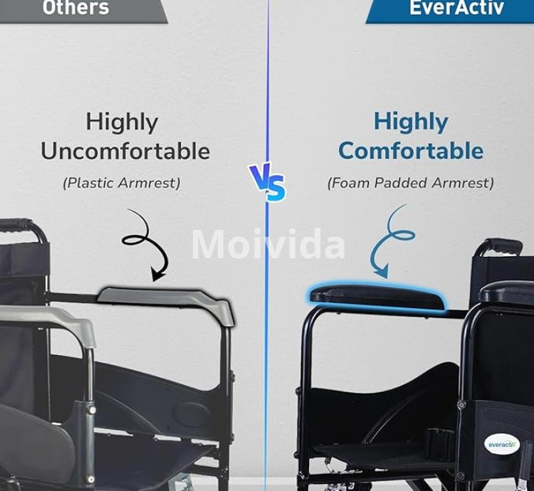 Everactiv Economy Foldable Wheelchair Heavy-Duty Self-Propelled with Safety Belt