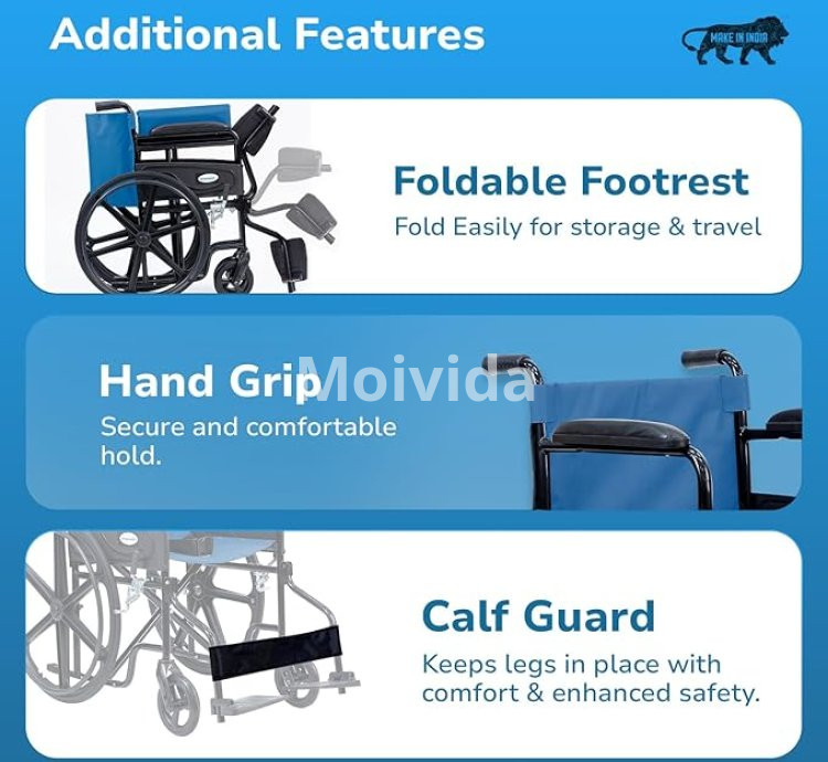 Everactiv Economy Foldable Wheelchair Heavy-Duty Self-Propelled with Safety Belt