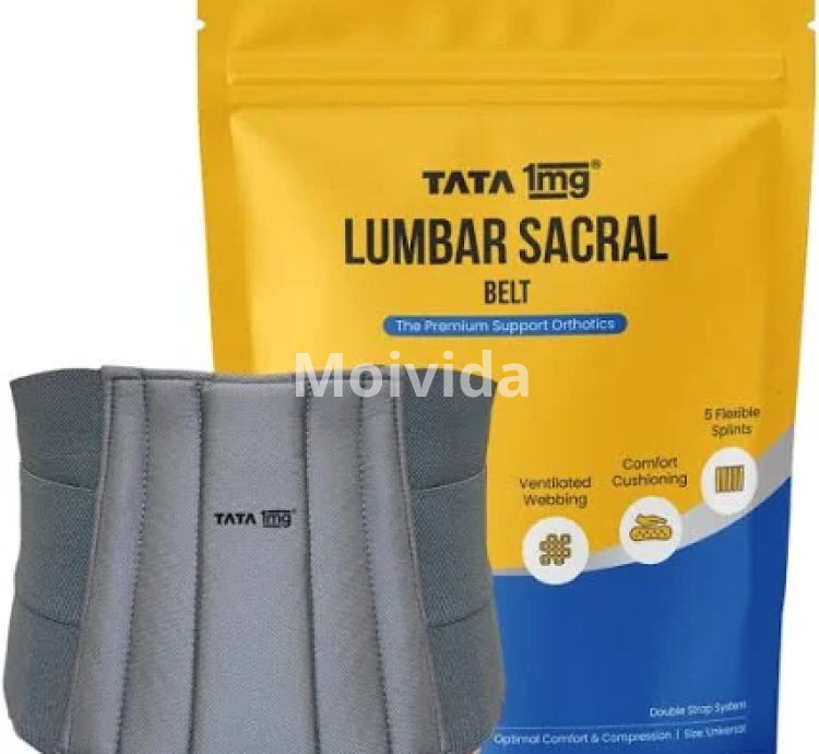 TATA 1MG Lumbar Sacral Belt Back Pain Relief Spine Support with Splints