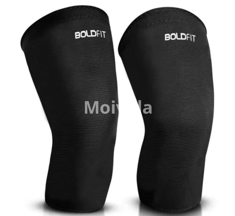 Boldfit Black Knee Caps – Compression Knee Support for Sports & Daily Use (Pair)