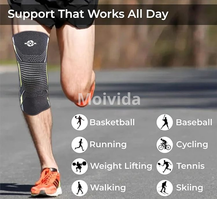 Nivia Knitted Knee Support Compression Sleeves for Sports & Running (Pair)