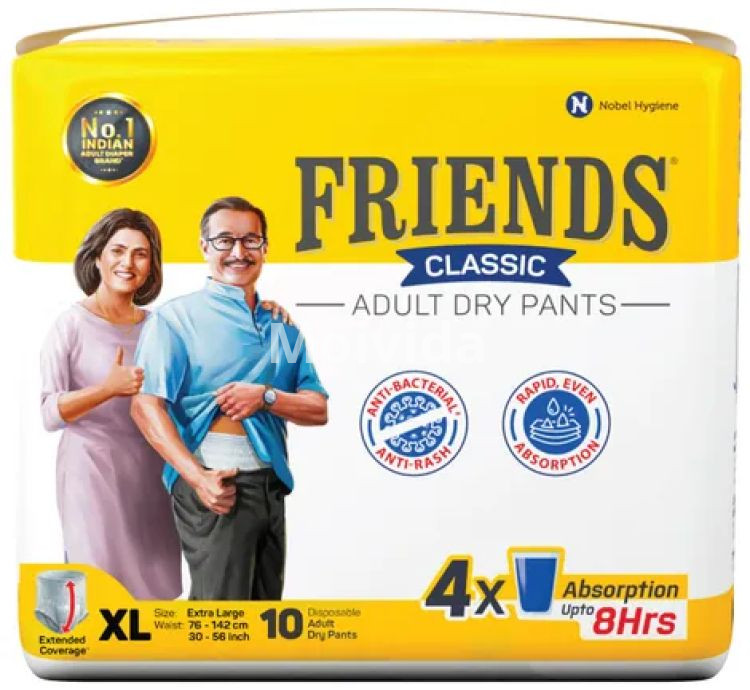 Friends Classic Adult Dry Pants XL 8-Hour Absorption Anti-Bacterial Protection