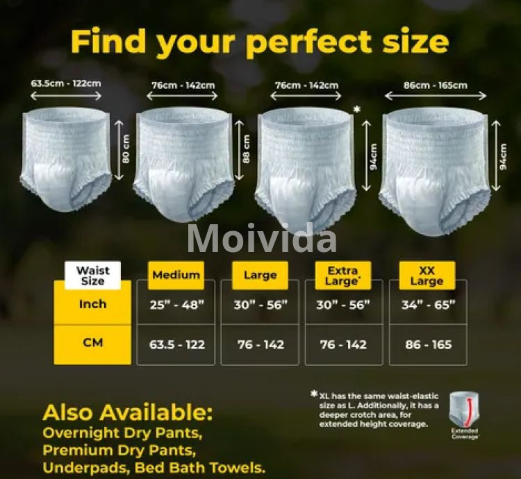 Friends Classic Adult Dry Pants XL 8-Hour Absorption Anti-Bacterial Protection