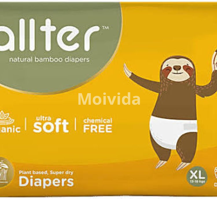 Allter Organic Bamboo Diapers XL Plant-Based Ultra Soft Chemical-Free