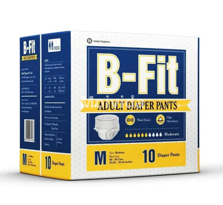 B-FIT Adult Pants Diapers Medium 10-Hour Absorption with Leak Protection