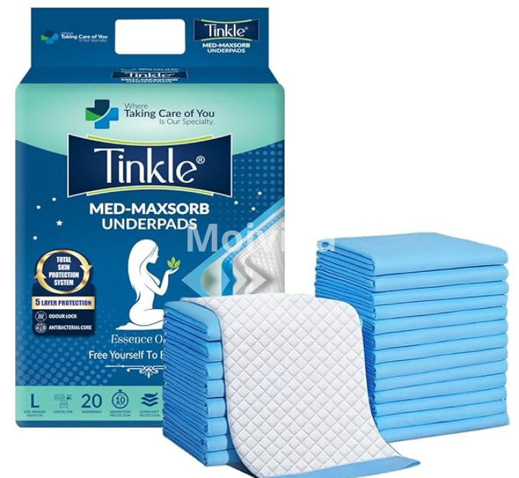 Tinkle Med Maxsorb Disposable Underpads Large 60×90 cm Ultra Absorbent