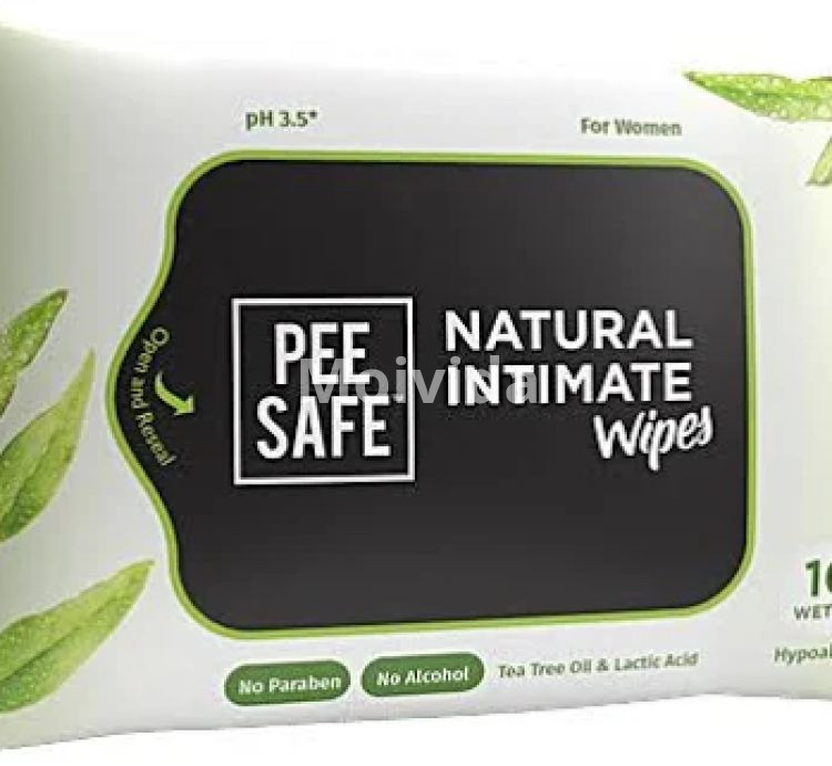 Pee Safe Natural Intimate Wipes Women 10 pcs pH-Balanced & Alcohol-Free