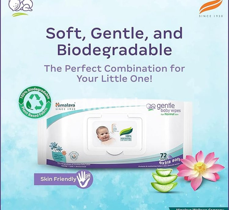 Himalaya Gentle Baby Wipes 144 Count Plant-Based pH-Balanced Wipes