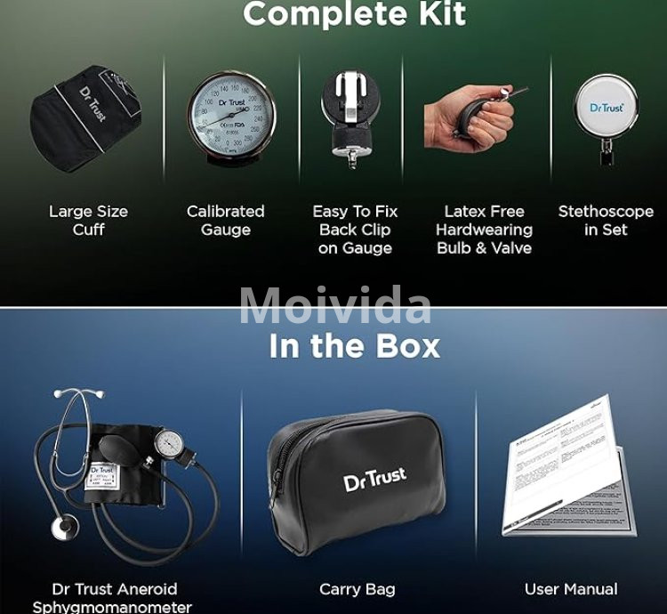 Dr Trust Aneroid Sphygmomanometer Manual BP Monitor with Stethoscope
