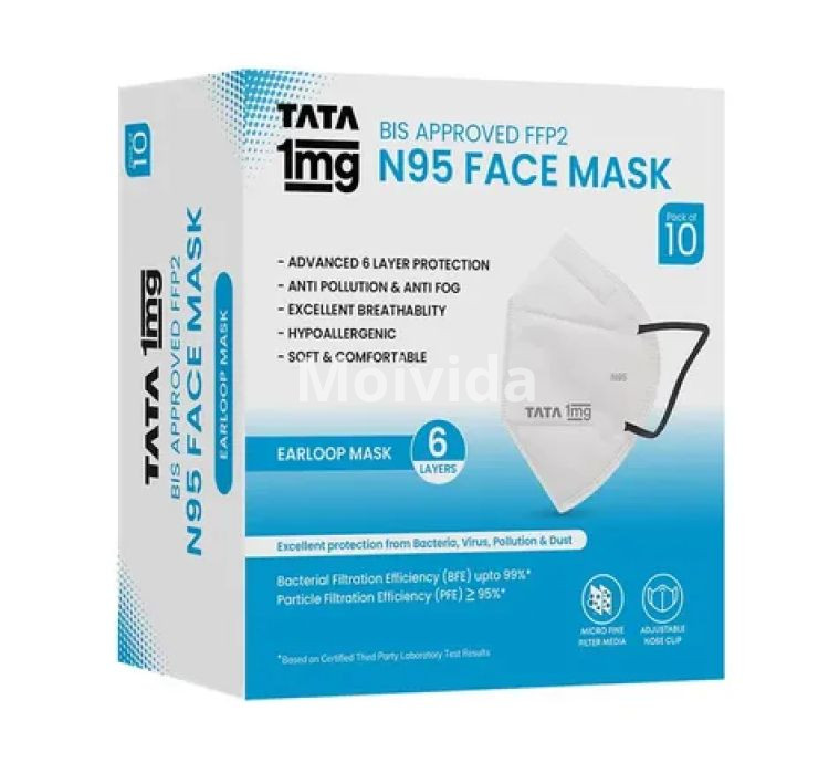 Tata 1mg FFP2 N95 Mask BIS-Approved 6-Layer Premium Protective Mask