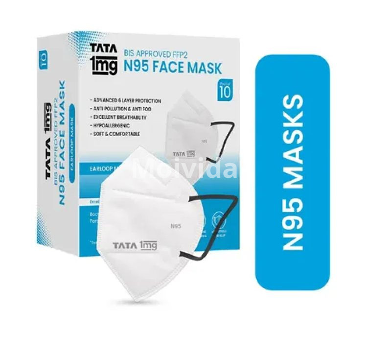 Tata 1mg FFP2 N95 Mask BIS-Approved 6-Layer Premium Protective Mask