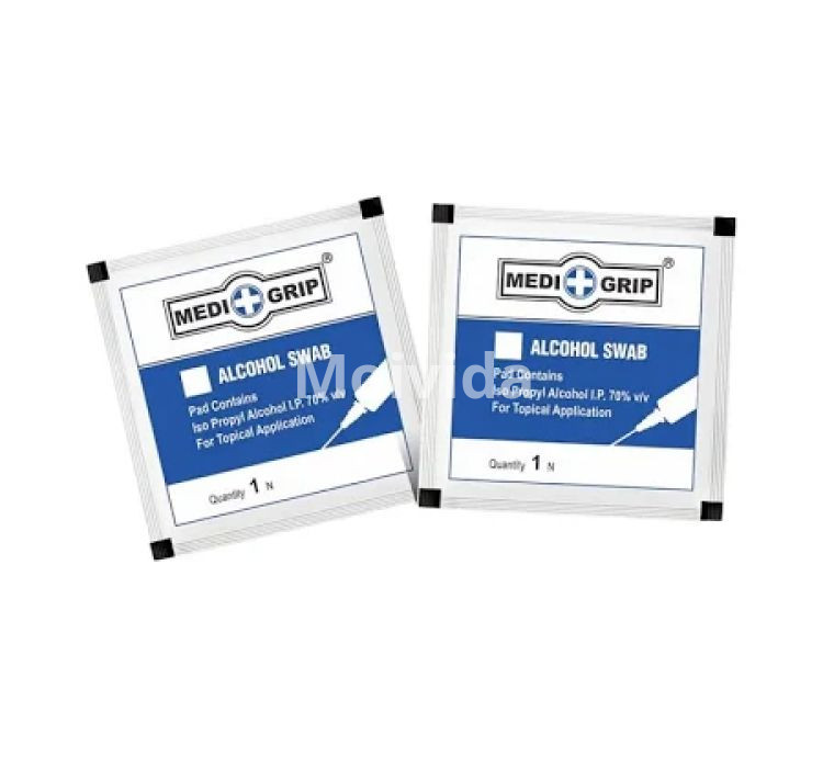 Medigrip Alcohol Swab 100 Pcs Box Sterile Isopropyl Antiseptic Wipes