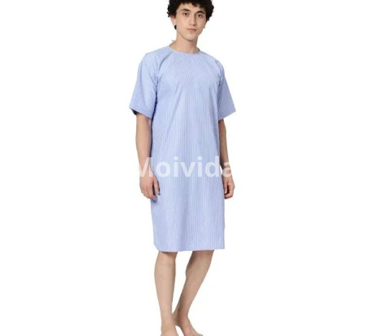 Uwears Unisex Patient Gown Blue Stripe Free Size Comfortable Gown
