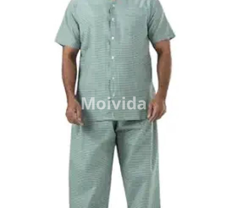HOSPRIQS Unisex Poly Cotton Patient Dress Shirt & Pant Green Set
