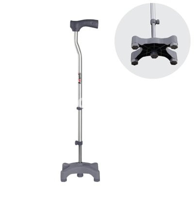 Vissco Avanti L-Shape Quadripod Walking Stick Adjustable 4-Leg Aid