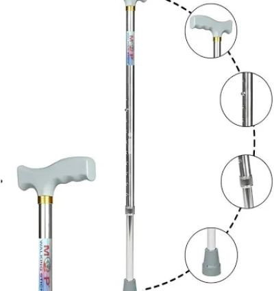 MOP Adjustable Walking Stick Lightweight Single-Leg Aluminium Cane with Anti-Slip