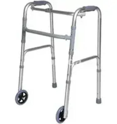 Foldable Walker with Wheels Lightweight Aluminium Walking Frame for Seniors