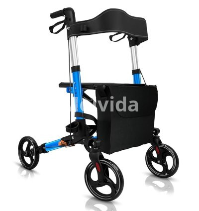 KosmoCare Euro-Style Rollator Compact Folding Walker with Wheels and Seat