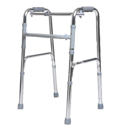 AGEasy Adjustable Walker for Elders – Foldable Steel Frame Walking Aid with Anti-Slip Tips