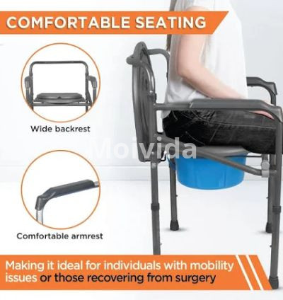 Vissco Comfort Folding Commode Chair Portable Adjustable Bathroom Aid 3