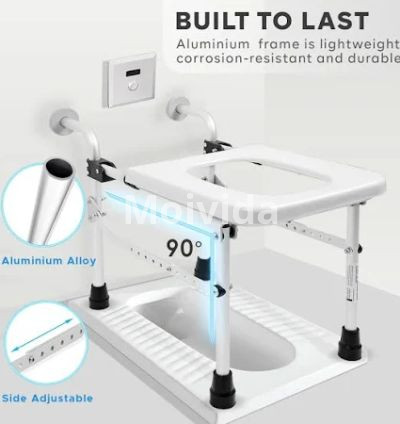 KosmoCare RMU129 Wall-Mounted Commode Stool Adjustable Safety Chair