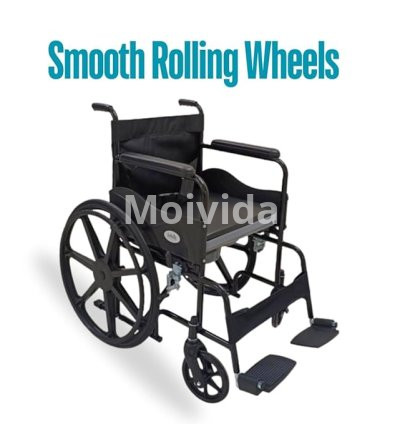 Fidelis Lightweight Foldable Commode Wheelchair Manual Chair with Brakes 3
