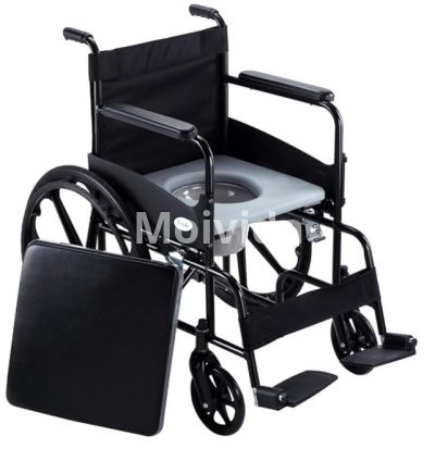 Fidelis Lightweight Foldable Commode Wheelchair Manual Chair with Brakes