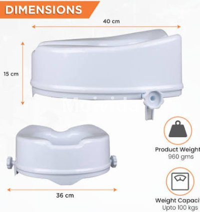 Vissco Comfort Commode Elevated Seat Portable Toilet Raiser Multi-Height 3