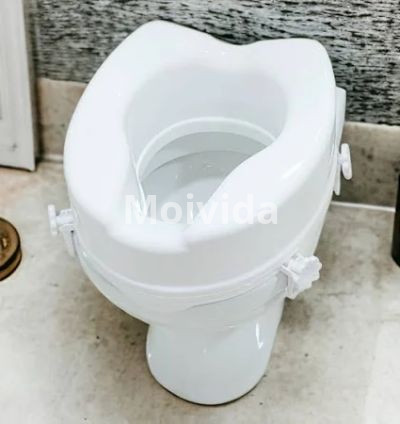 VEAYVA Raised Toilet Seat 6-Inch Commode Raiser with Safety Clips