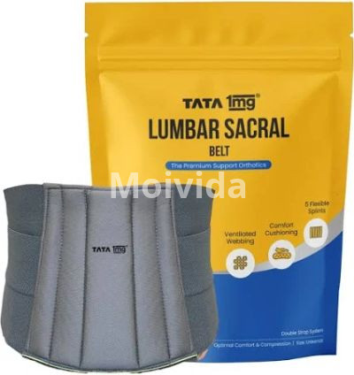 TATA 1MG Lumbar Sacral Belt Back Pain Relief Spine Support with Splints 3