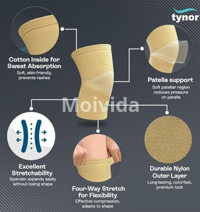 Tynor Knee Cap Air – Stretchable Pain Relief Support for Sports & Running 3