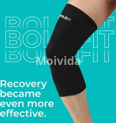 Boldfit Black Knee Caps – Compression Knee Support for Sports & Daily Use (Pair)