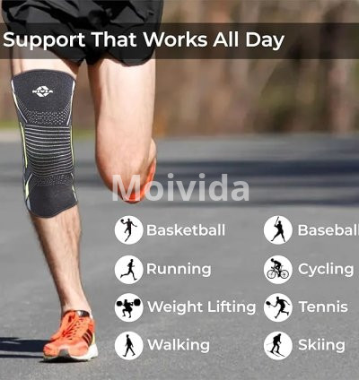 Nivia Knitted Knee Support Compression Sleeves for Sports & Running (Pair) 3