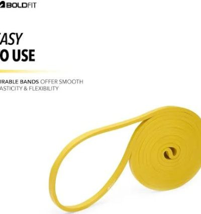 Boldfit Heavy Resistance Band Yellow 3–7kg Natural Rubber Exercise Band