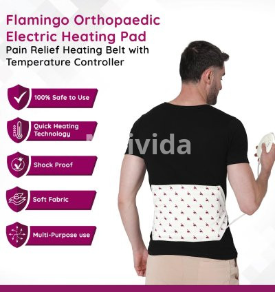 Flamingo Electric Heating Pad Pain Relief Belt with Temperature Control