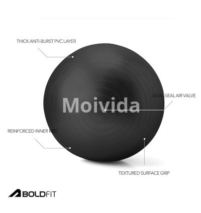 Boldfit 55cm Anti-Burst Gym Ball with Foot Pump for Exercise Training 3