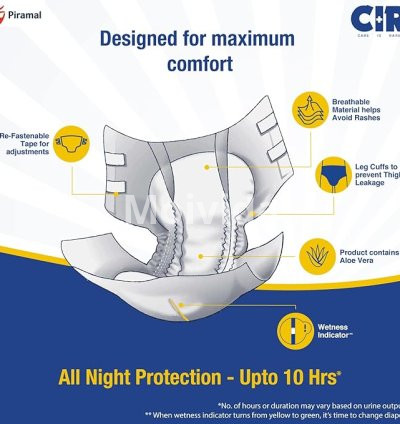 CIR Premium Adult Diaper Medium Tape Style with 10-Hour Protection 4