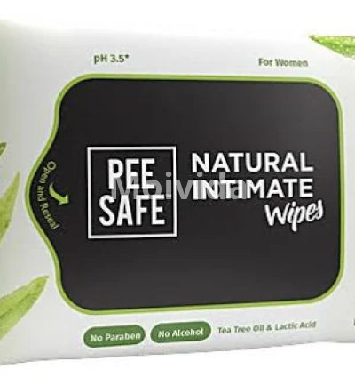 Pee Safe Natural Intimate Wipes Women 10 pcs pH-Balanced & Alcohol-Free