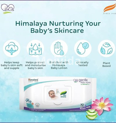 Himalaya Gentle Baby Wipes 144 Count Plant-Based pH-Balanced Wipes 3