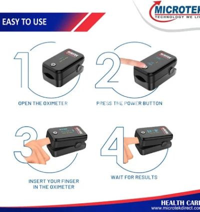 Microtek Pulse Oximeter Black Accurate SpO2 & Pulse Rate Monitor 3