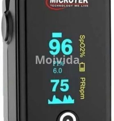 Microtek Pulse Oximeter Black Accurate SpO2 & Pulse Rate Monitor