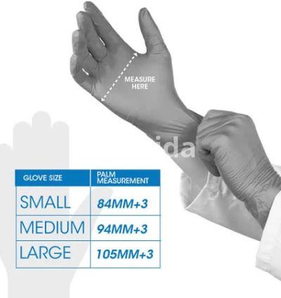 Romsons Blue Nitrile Examination Gloves Latex-Free Powder-Free Pack of 100 3