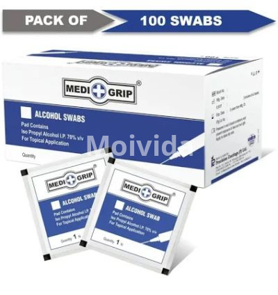 Medigrip Alcohol Swab 100 Pcs Box Sterile Isopropyl Antiseptic Wipes 3